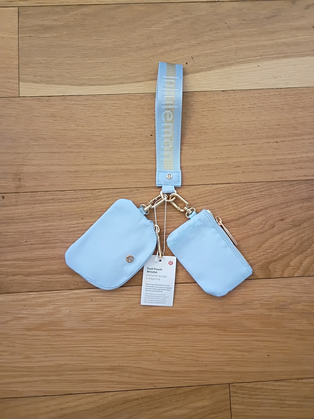 lululemon athletica Powder Blue Dual Pouch Key & Card Holder Wristlet